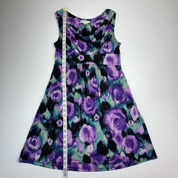 Three Seasons Maternity Sleeveless Dress Drape Front Purple Size Medium - Picture 6 of 6